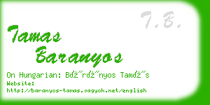 tamas baranyos business card